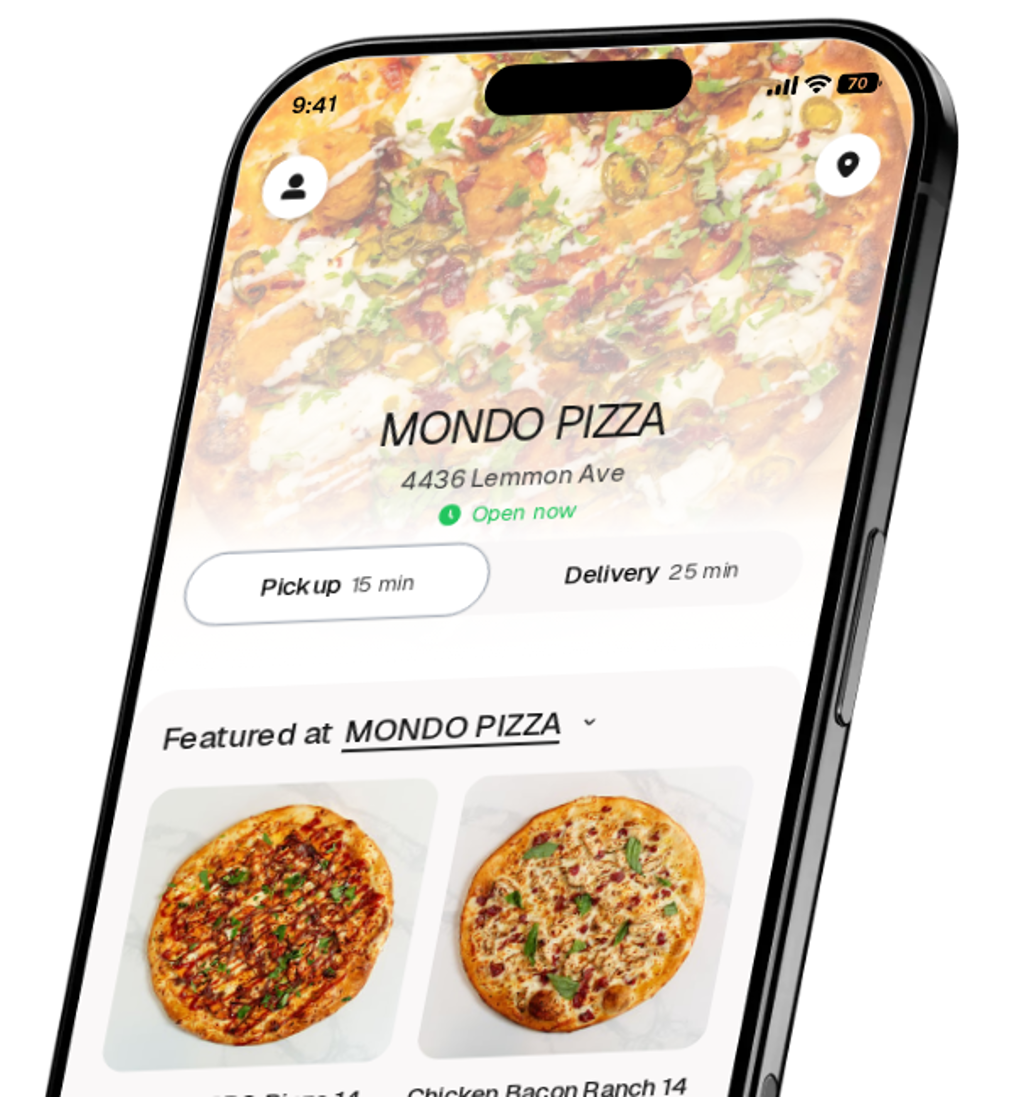 MONDO PIZZA app preview