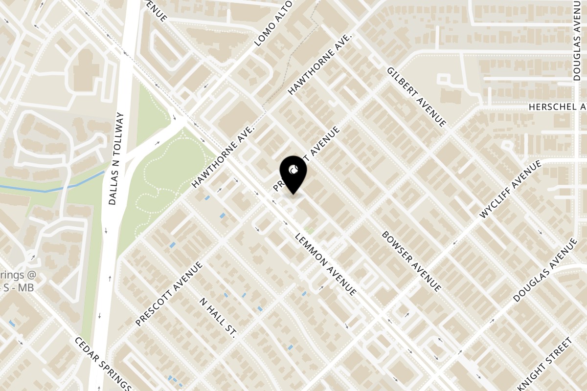Map showing the location of MONDO PIZZA on 4436 Lemmon Ave in Dallas